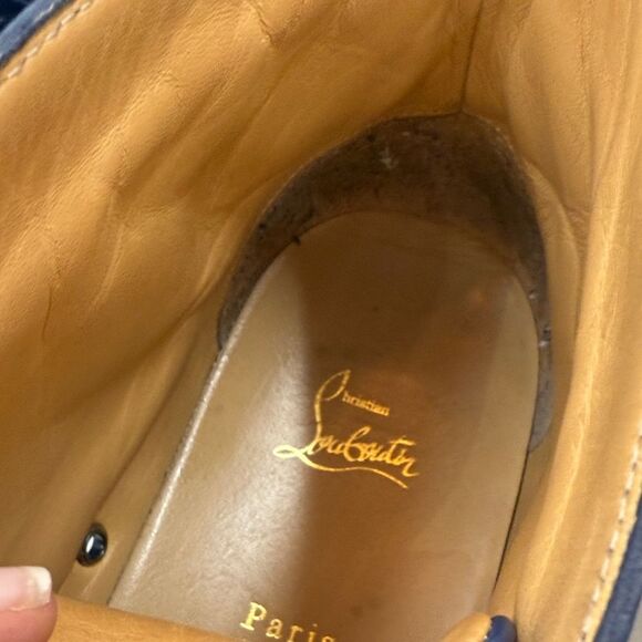 Christian Louboutin Blue Spiked Athletic Shoes - Picture 8 of 9